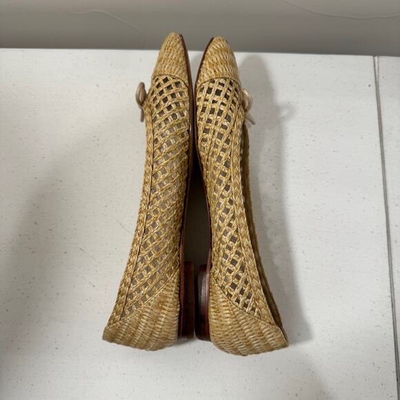 Sam Edelman Ballet Flats Women's 7.5 Woven Raffia Bow Beach Boho - Picture 11 of 16